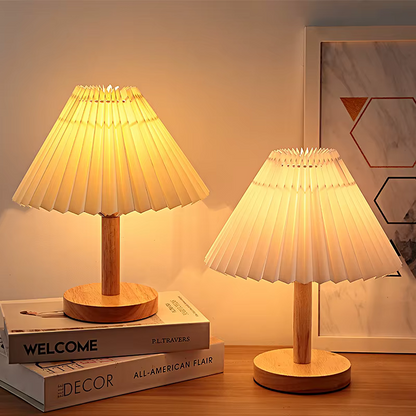 Tri-Color Pleated Table Lamp