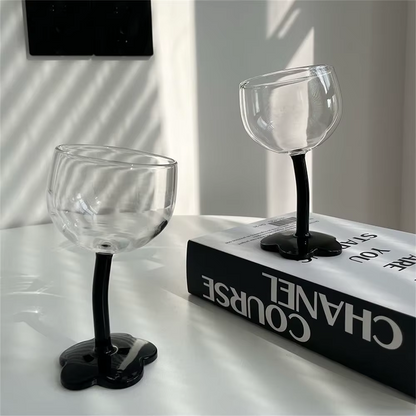 Crooked Flower Wine Glass