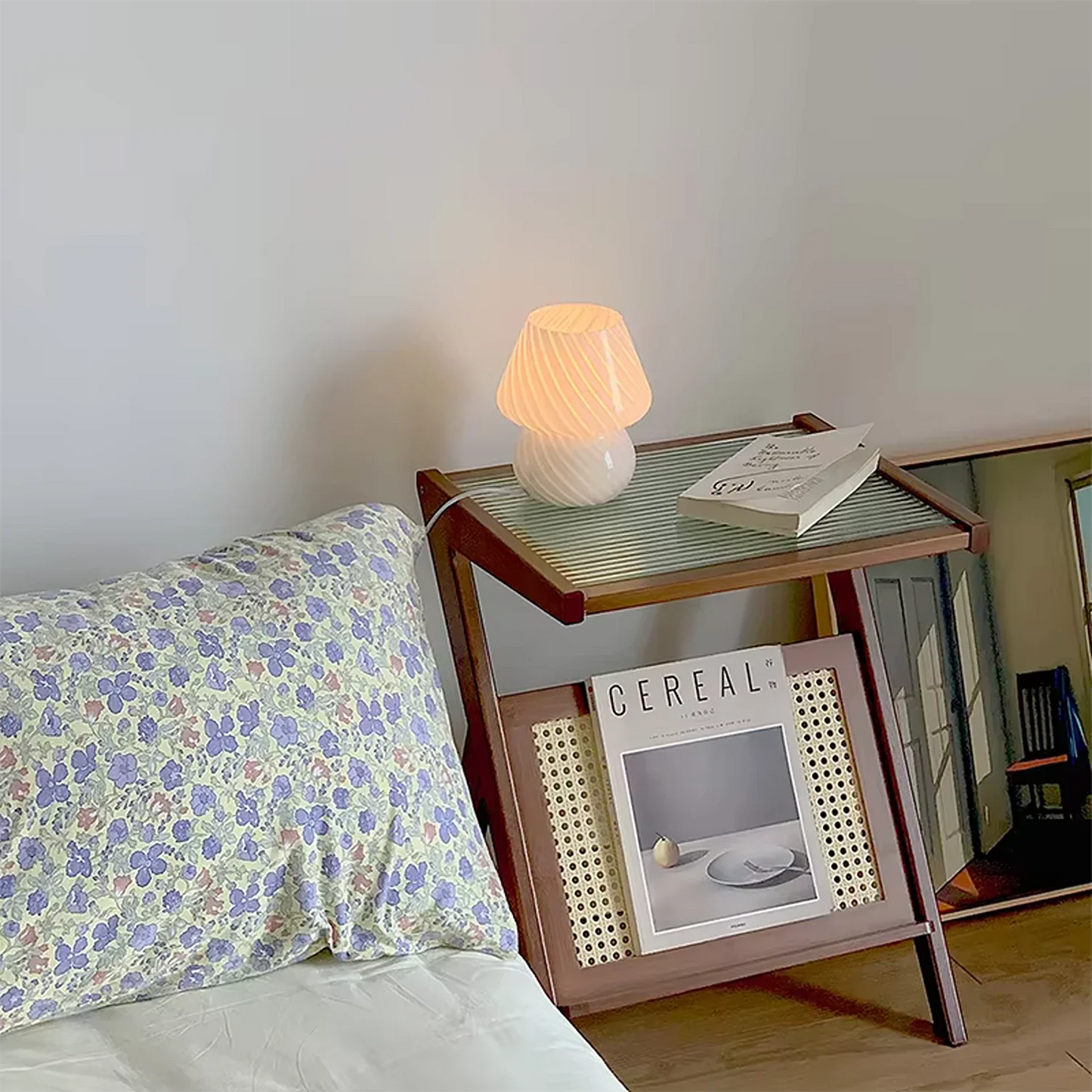 Glass Mushroom Table Lamp