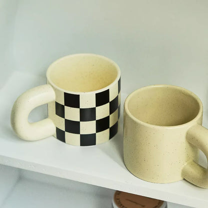 Chubby Checkered Mugs