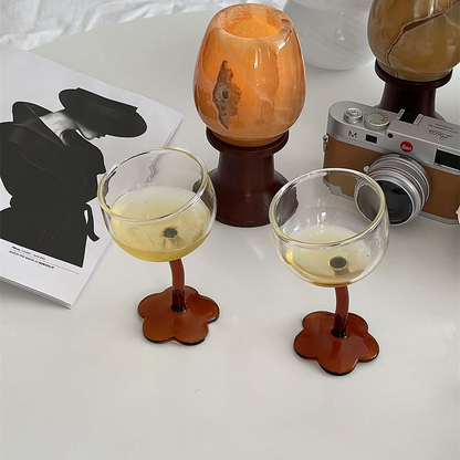 Crooked Flower Wine Glass