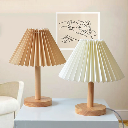 Tri-Color Pleated Table Lamp