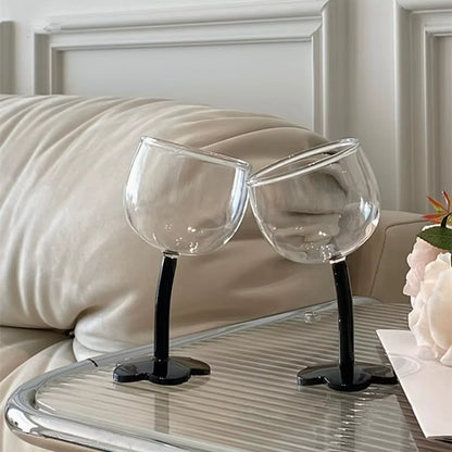 Crooked Flower Wine Glass