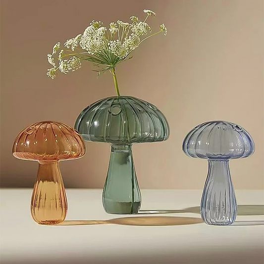 Mini Glass Mushroom Vase