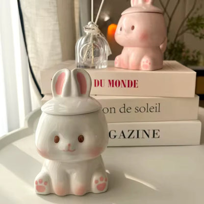 Ceramic Rabbit Mug & Lid