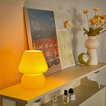 Glass Mushroom Table Lamp