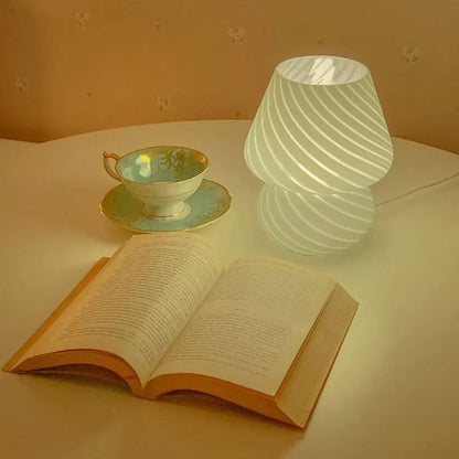 Glass Mushroom Table Lamp