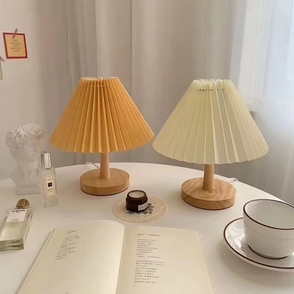 Tri-Color Pleated Table Lamp