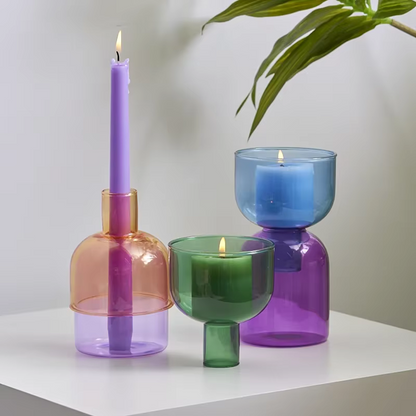 Dual-Tone Glass Candleholder