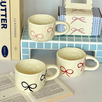 Embossed Bows Ceramic Cup