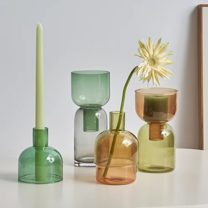 Dual-Tone Glass Candleholder