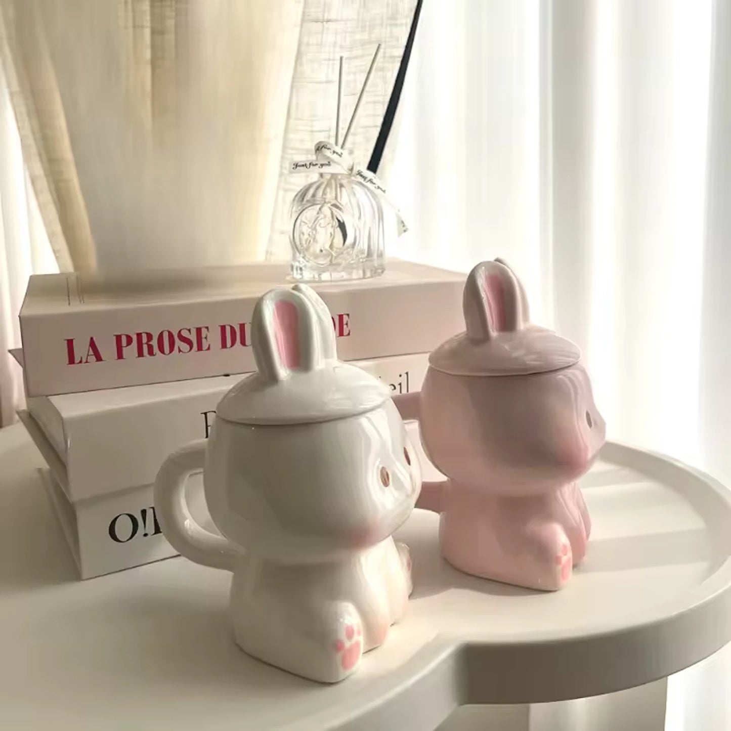 Ceramic Rabbit Mug & Lid