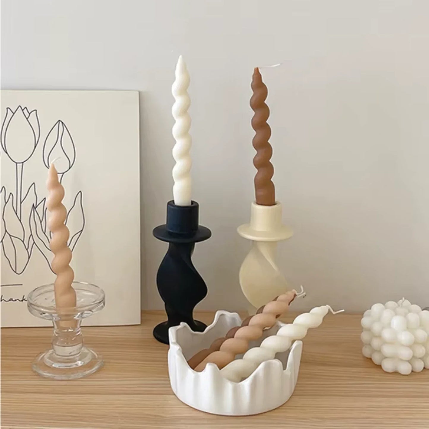 Spiral Taper Candle - Set of 2