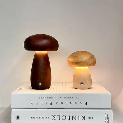 Wooden Mushroom Table Lamp