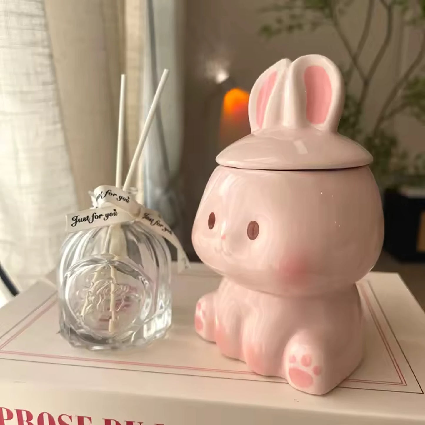 Ceramic Rabbit Mug & Lid