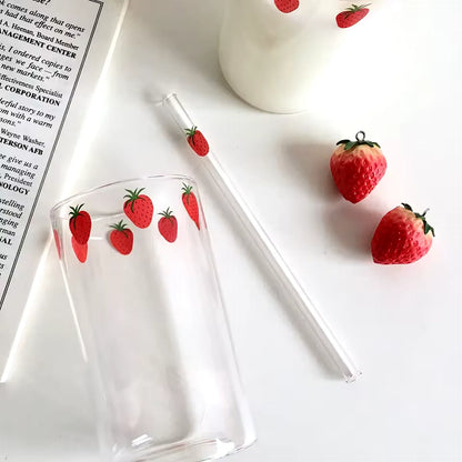 Strawberry Glass & Straw