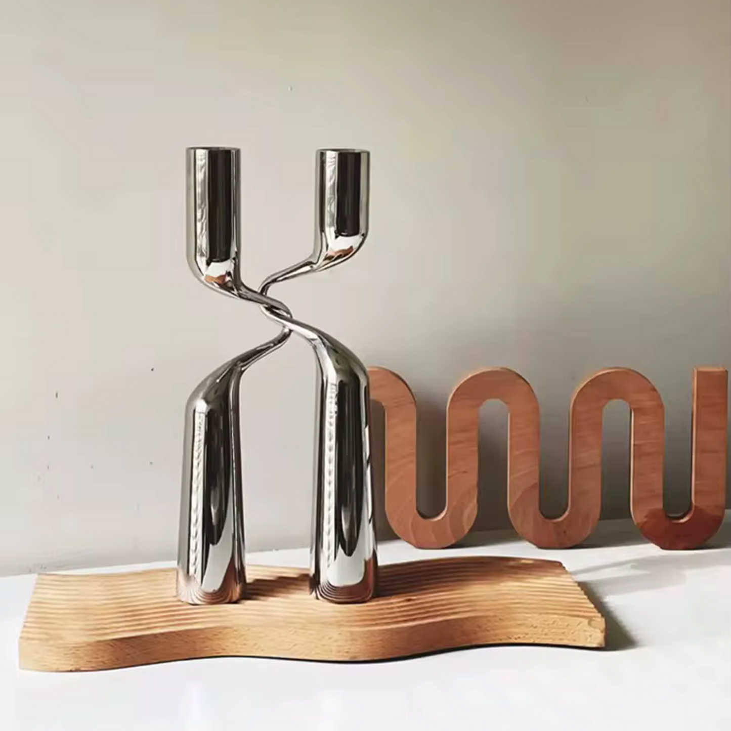 Stainless Steel H-Shaped Candlesticks