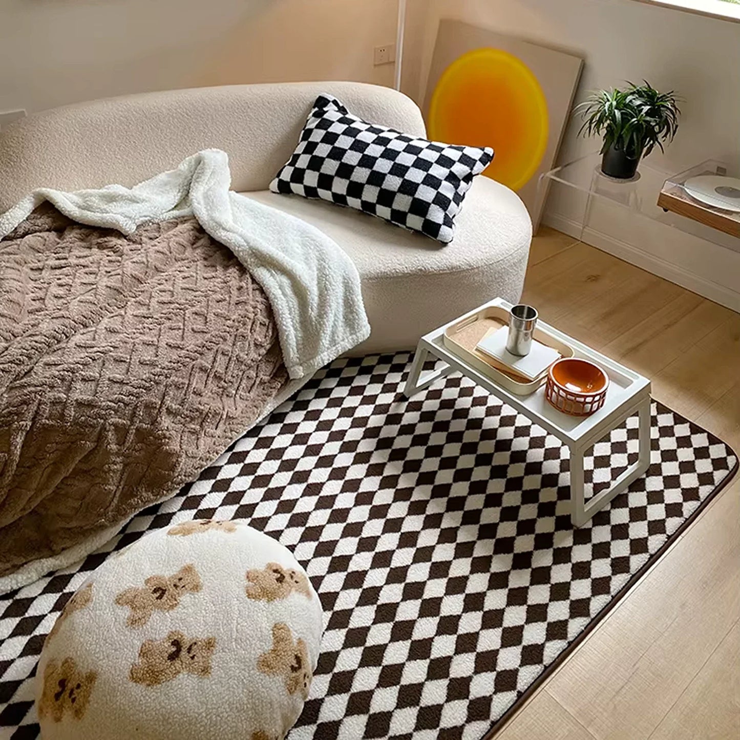 Checkerboard Plush Carpet