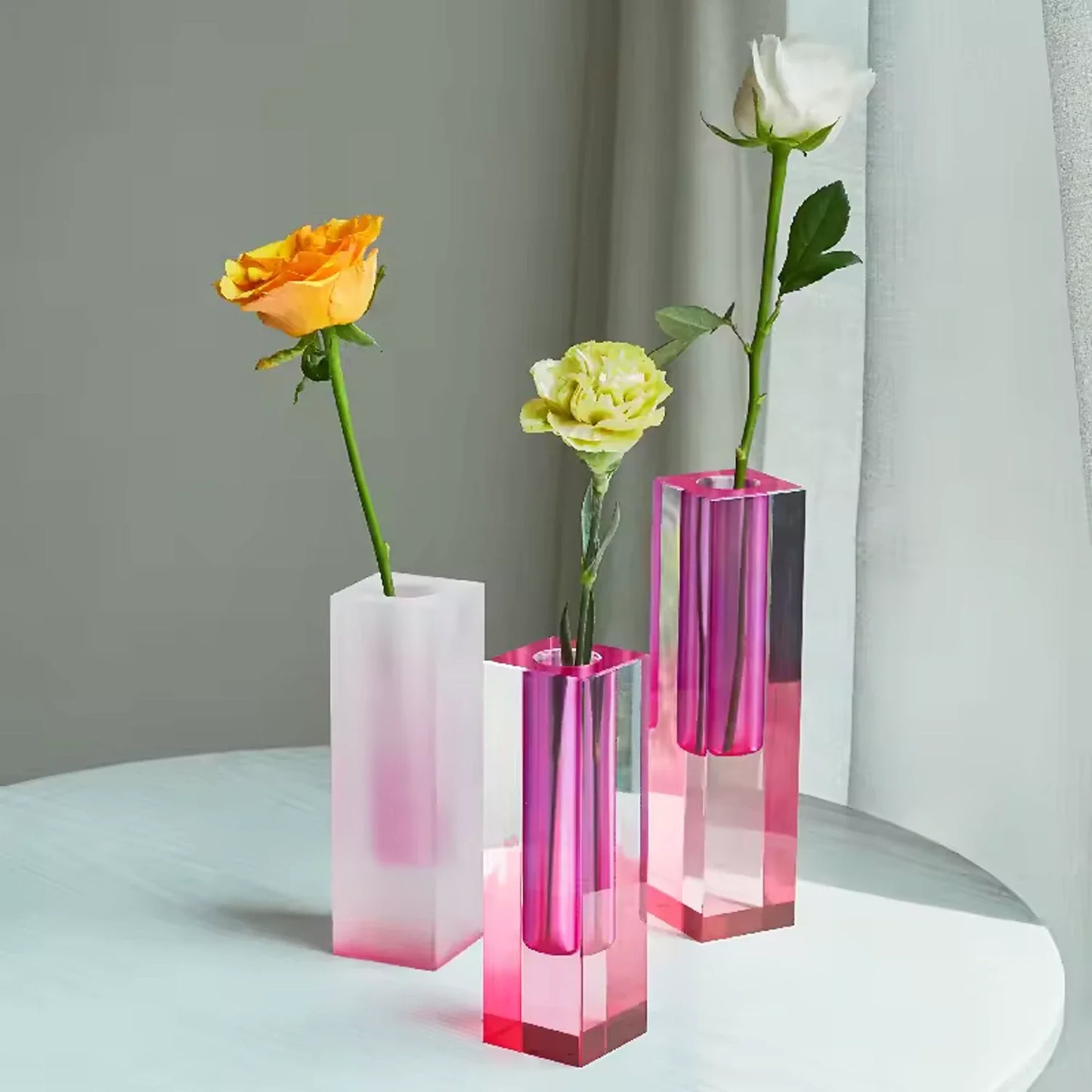 Glass Acrylic Pillar Vase