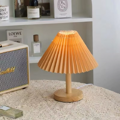 Tri-Color Pleated Table Lamp