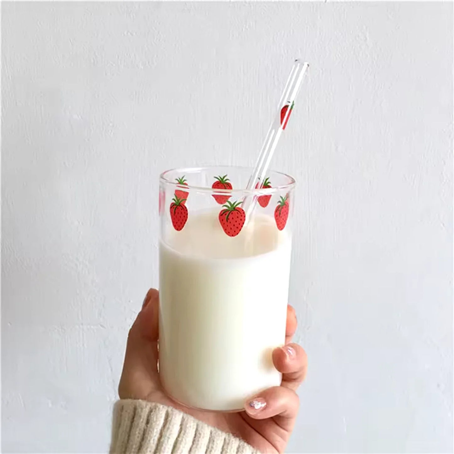 Strawberry Glass & Straw