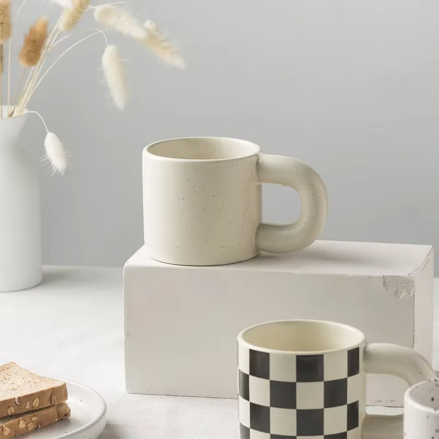 Chubby Checkered Mugs