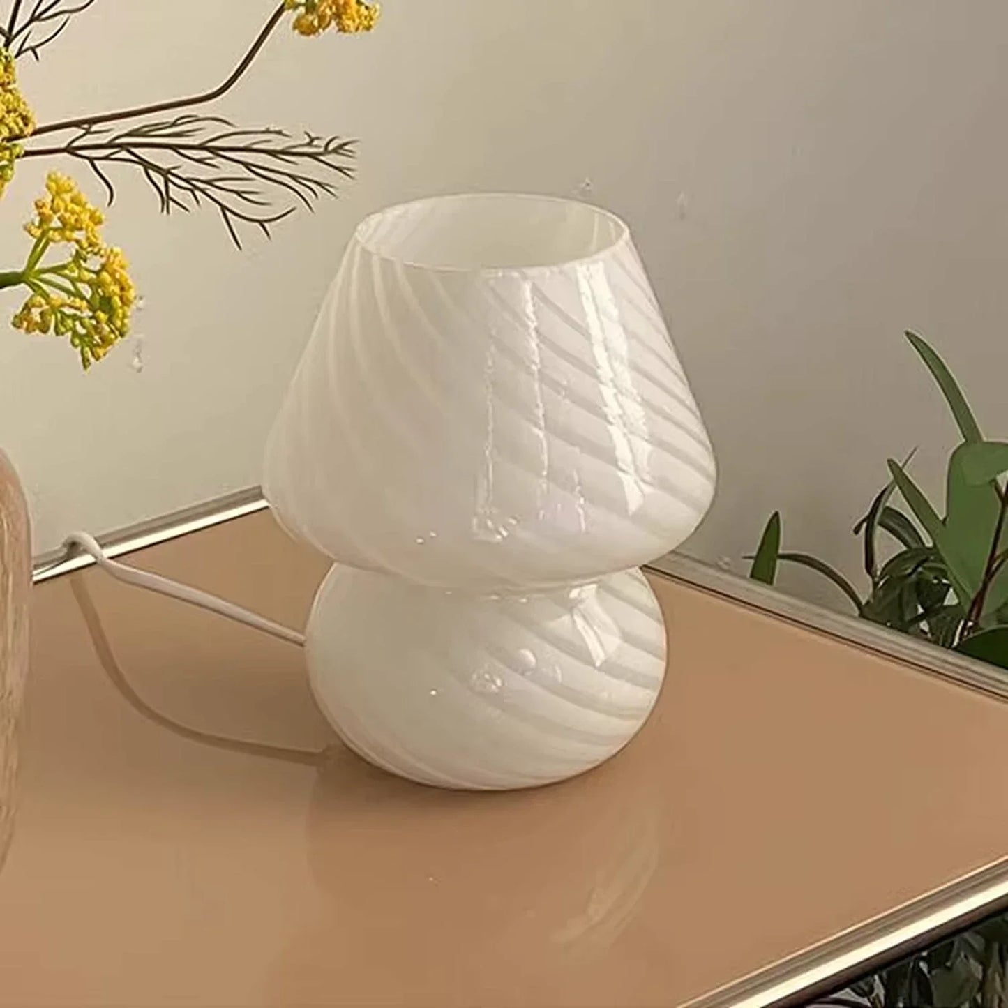 Glass Mushroom Table Lamp