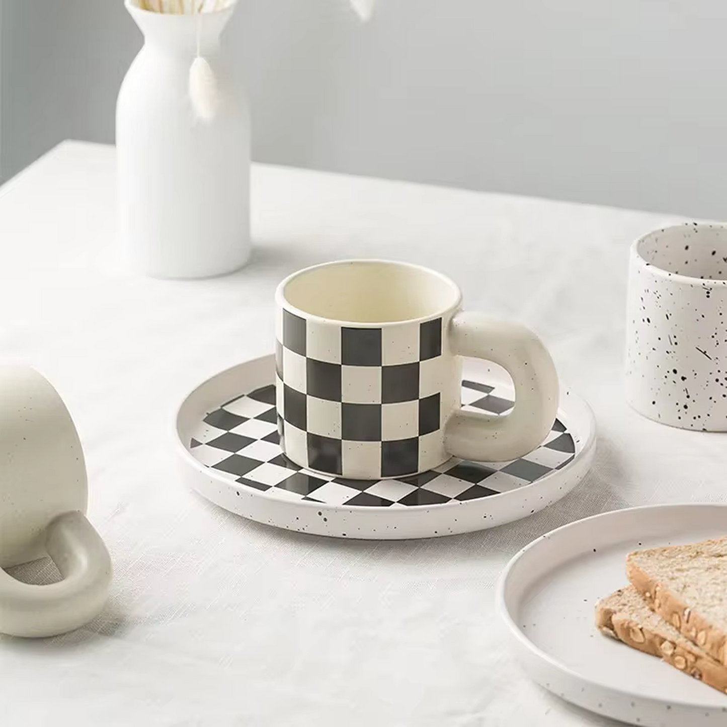 Chubby Checkered Mugs