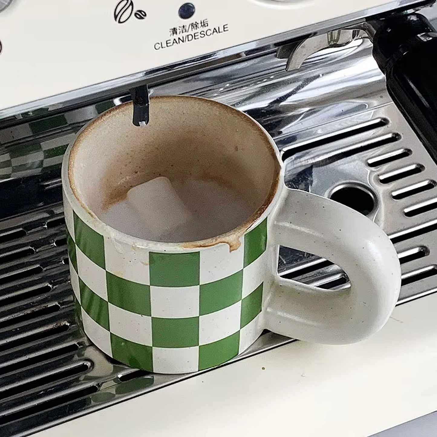 Retro Checkerboard Ceramic Mug