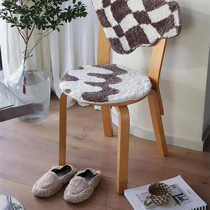 Knitted Wavy Checkerboard Cushion