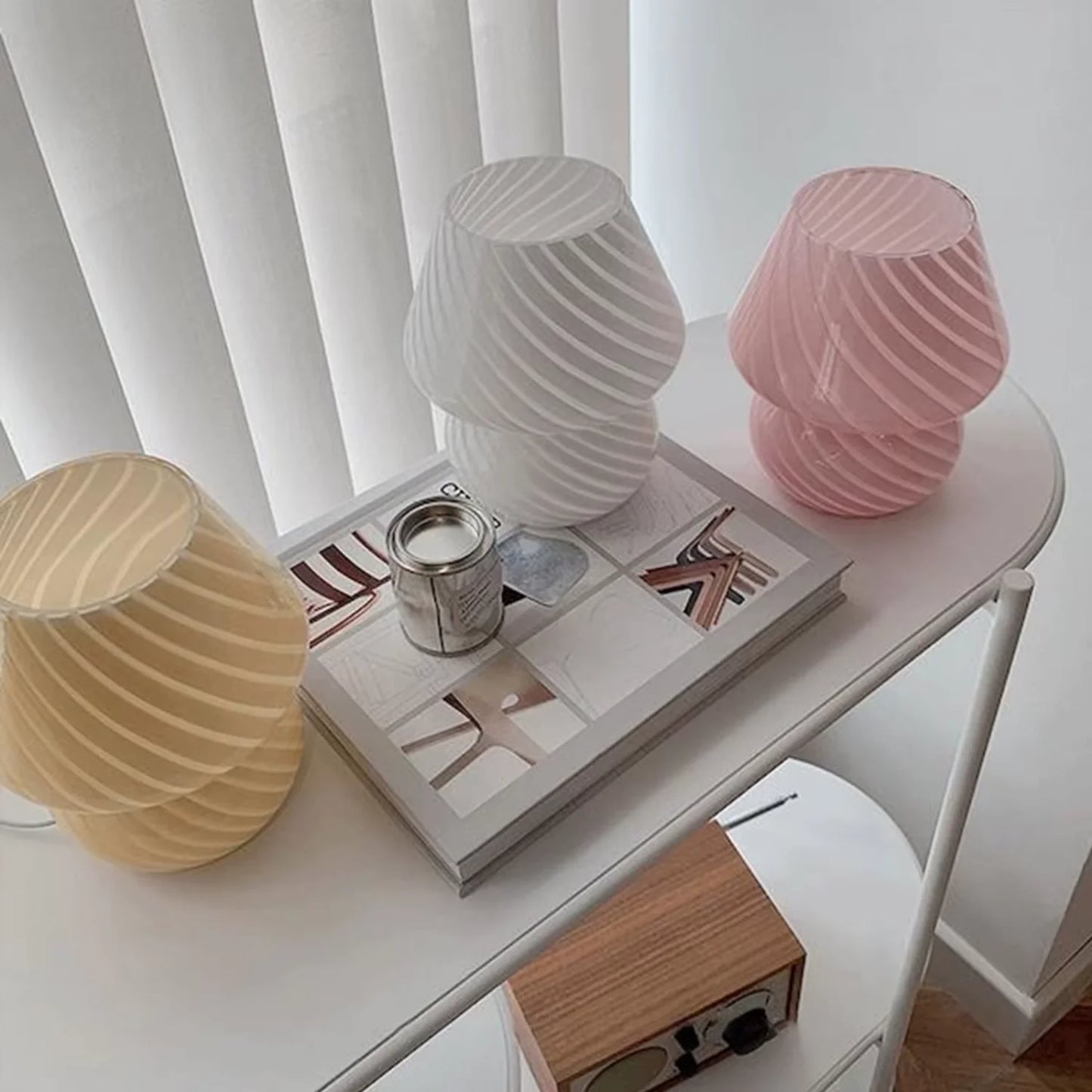 Glass Mushroom Table Lamp