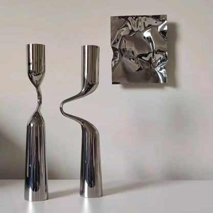 Stainless Steel H-Shaped Candlesticks