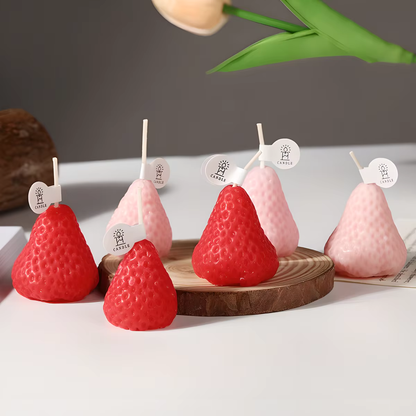 Strawberry Candles - Set of 4