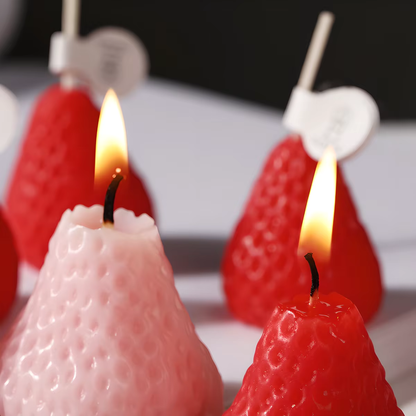 Strawberry Candles - Set of 4