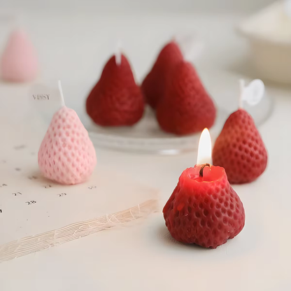 Strawberry Candles - Set of 4