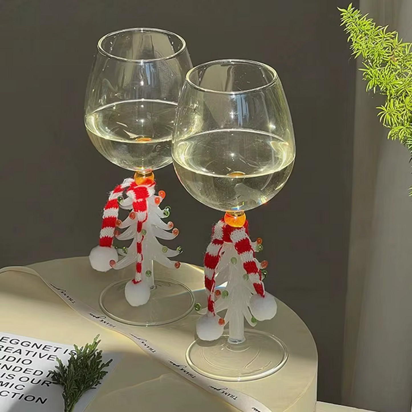 Christmas Wine Glass