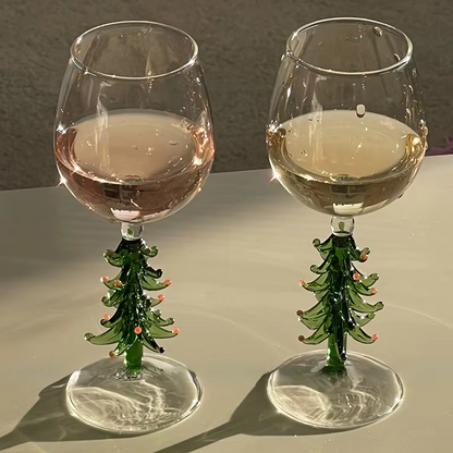 Christmas Wine Glass